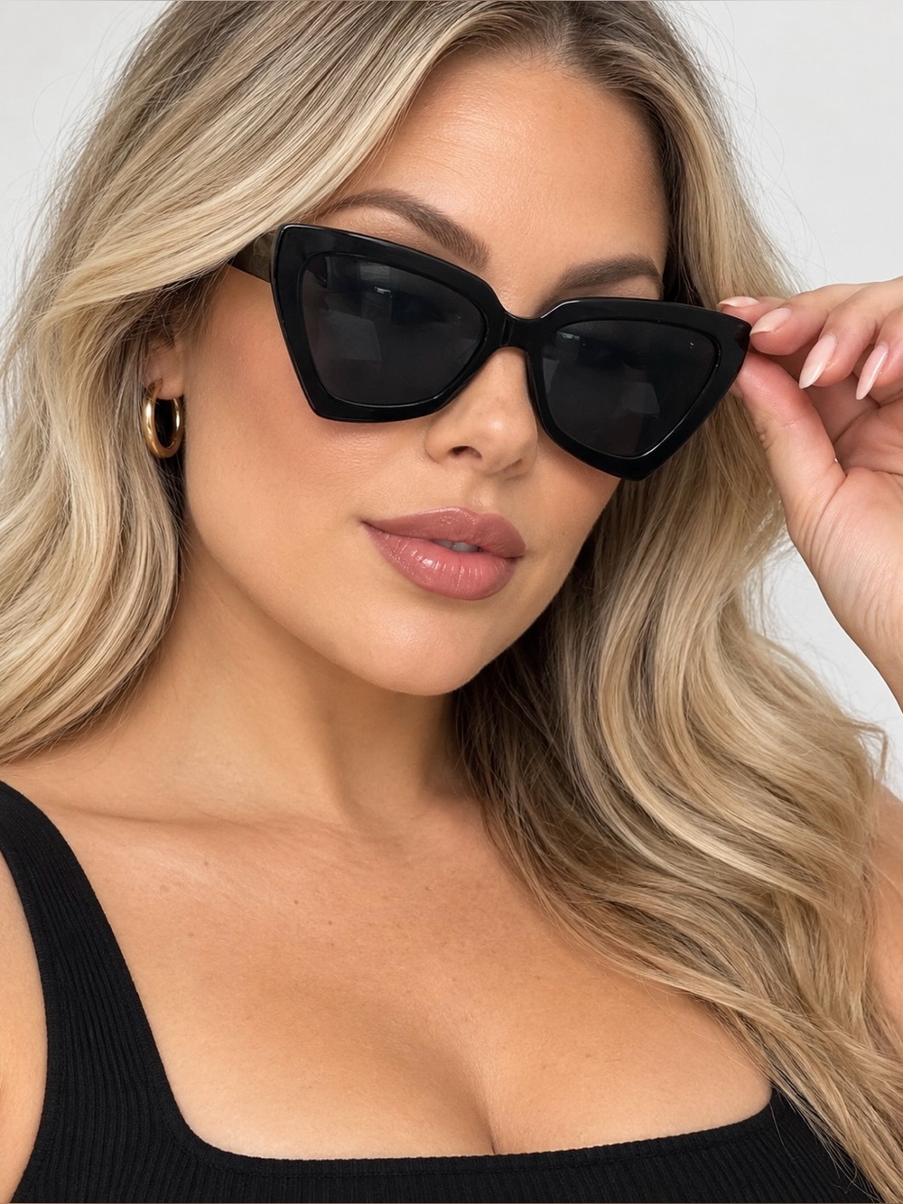 Black Cat-Eye Women's Sunglasses